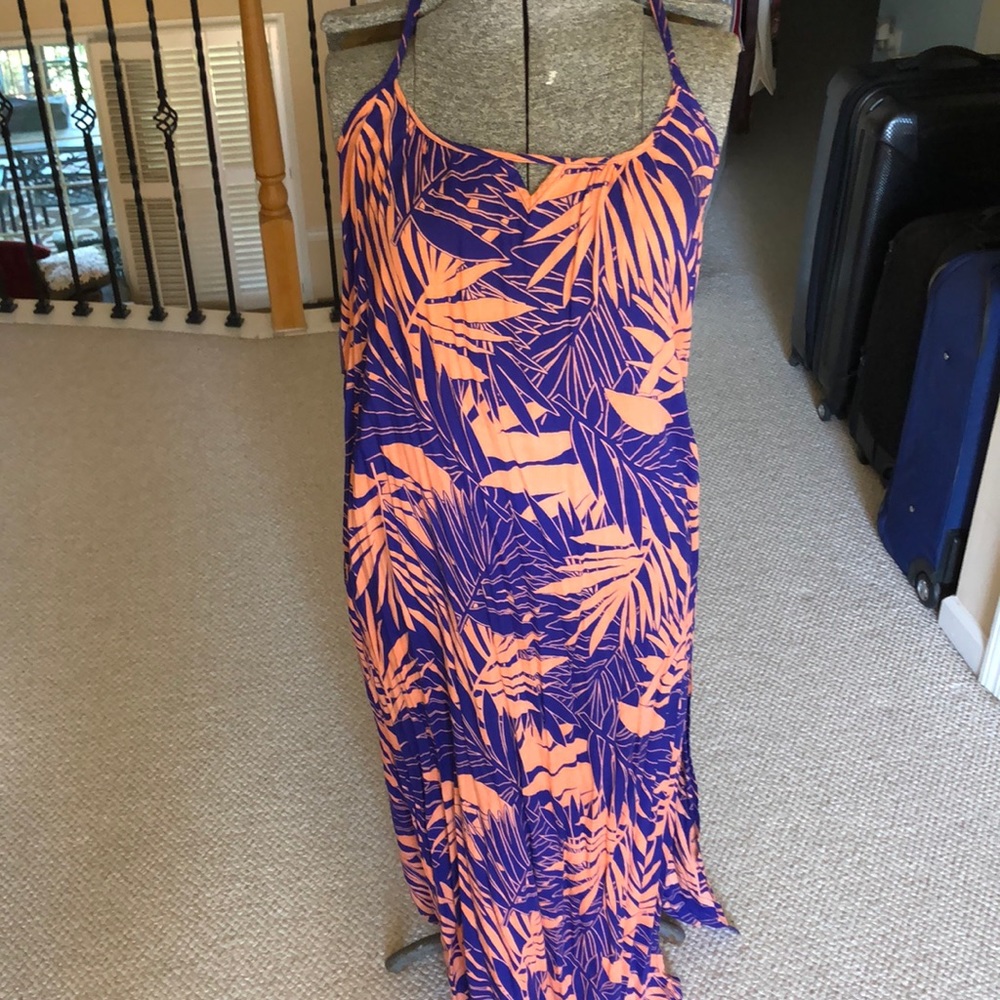ROXY ORANGE BLUE MAXI DRESS